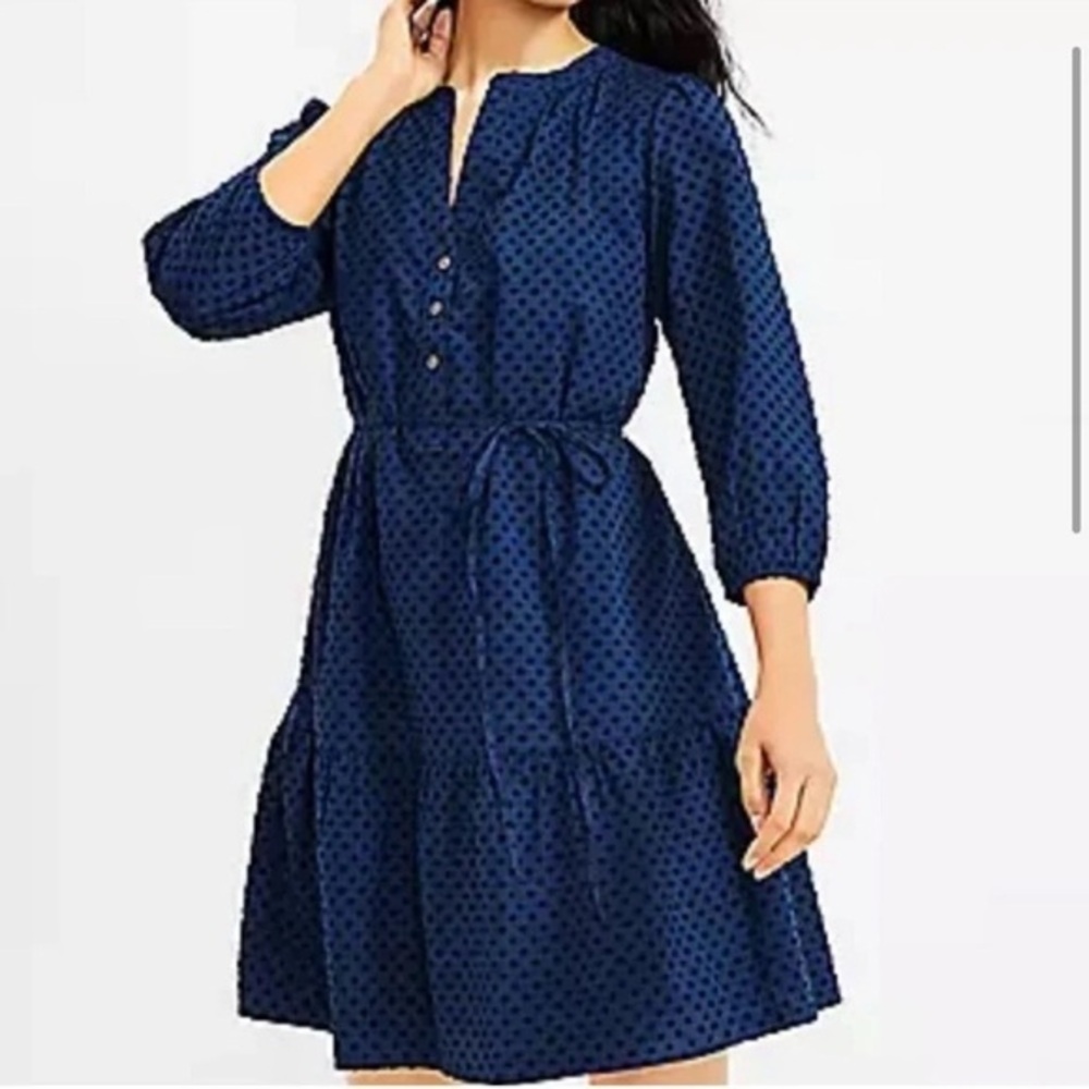 Loft Henley Flounce Shirtdress Cottagecore Boho Western XL